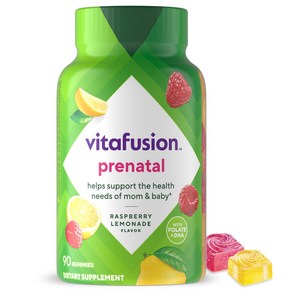 Vitafusion PeNatal 젤리 비타민 레몬 및 라즈베리 레모네이드 맛 여성용 90개, 1개, 90정