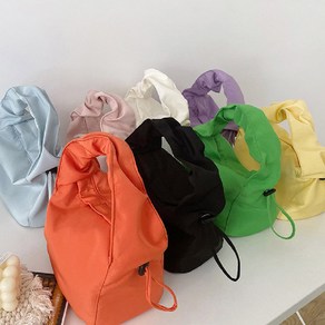 셔링 스퀘어 미니 토트백 데일리 손 가방 여자 마실 파스텔