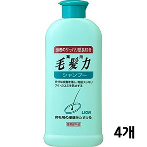 라이온 모발 힘 모발력 두피 케어 샴푸 200ml X 4팩, 4개