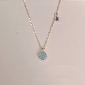 [당일배송/실버925] 블루토파즈 원석 11월 탄생석 은목걸이 blue topaz necklace