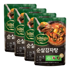 CJ 국물 맛집 비비고 순살감자탕 2인분X4개 1402065, 700g, 4개