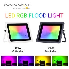 RGB조명 경관조명 스포트라이트조명 RGB 플러드 라이트 100W 50W 30W 20W 리플렉터 IP68 방수 LED 스포트라이트 110V/220V 프로젝터 램프 야외 정원 조명, 02 110V(95V-145V), 02 30W, 02 White Shell, 1개