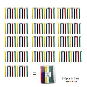 드림엑시트 벨크로 타이 벨크로 찍찍이 벨크로 테이프 케이블 타이 전선 정리 정돈 6종 색상 130개