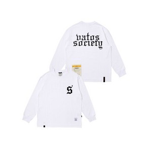 STIGMA OLD LETTER OVERSIZED LONG SLEEVES T-SHIRTS WHITE