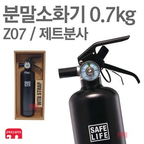 세이프라이프 Z07 차량용 분말 소화기 블랙 0.7kg + 거치 스트랩, 1개