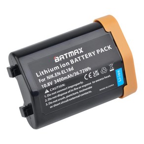 Batmax EN-EL18D EL18d 배터리 니콘 Z9 D4 D4S D5 D6 카메라 액세서리 3400mAh EL18D 배터리, 01 1 Battey, 한개옵션1