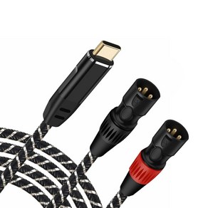 USB C to 2 XLR HiFi 1.5M USB C to XLR AV (수컷) 오디오 케이블 음질 남성 스테레오, 6.6FT NCGGY, 1개