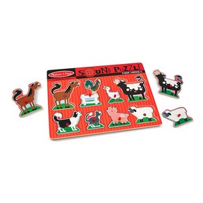 Melissa&Doug [멜리사앤더그] 농장 사운드퍼즐, 단일옵션, 1개