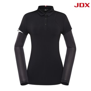 [JDX] 여성 냉감 반팔 레이어드 제에리 변형카라 티셔츠 (X1TLU6463BK)