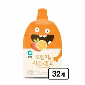 청정원 상큼하고 달콤하게 오렌지를 사랑한 망고, 32개, 80ml