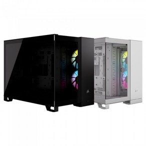 커세어 CORSAIR 2500X RGB (화이트) PC케이스(M-ATX) 미니타워 듀얼 챔버 디자인, 1개