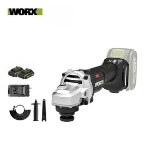 WORX 웍스 WU806 충전 4인치 무선 앵글그라인더 전동 연마 20V 배터리, 본품 + 배터리2개이상, 1개, 2.0Ah 듀얼배터리 패키지