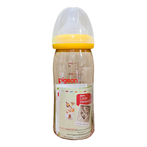 Pigeon Brown 피죤 브라운색 젖병 240ml. 젖꼭지 앤티코릭 3-6m. 포함 오렌지