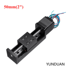 YUNDUAN 미니T형 슬라이딩 테이블 레일 가이드+NEMA11 28MM 스텝모터 선형 스테이지 전송 가이드 플랫폼 NEMA11 28MM스텝모터 레일 가이드T06, 4mm 피치, Stoke50mm, 1개