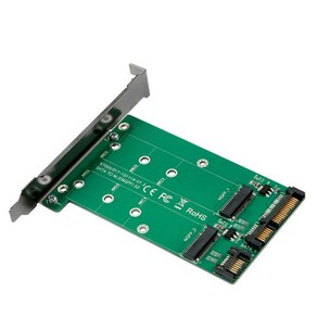 Coms SATA 변환 컨버터 M.2 NGFF SSD KEY B+M 2포트 to SATA 22P+SATA 7P PC 브라켓 KS974, 1개