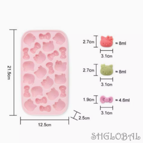 쉐프 헬로키티 실리콘 아이스박스 홈메이드 커버 아이스 아이스크림 몰드아이스삽 베이킹몰드, 키티, 1개