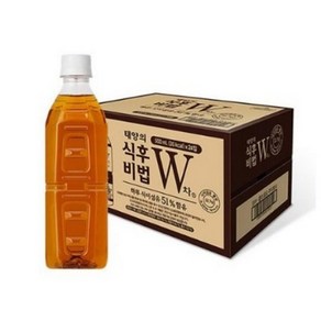 식후비법 W차 녹차 우롱차 무라벨, 500ml, 48개