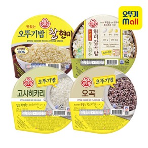 오뚜기밥 고시히카리 6개+오곡 6개+찰현미 6개+부드러운현미잡곡밥 6개, 210g, 24개