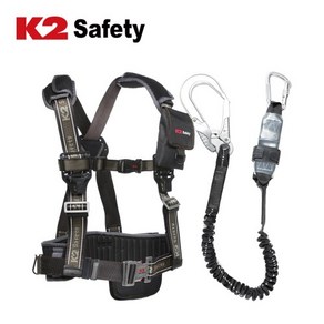 K2 안전벨트 상체식 안전대 KB-9101 브라운색 싱글엘라 KC 인증필, 은색, 1개