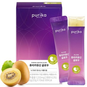 PURIKA MUCIN 1200mg 뮤신 콜라겐 펩타이드 젤리 스틱 비오틴 비타민 C 및 히알루론산 키위 맛 K-Beauty 피부 탄력성 네일 및 모발 지원 글로우 스