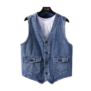 봄 가을 남자 청 조끼 민소매 자켓 Men's Vest D01 하늘비즈 T676A669