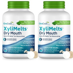 2개세트 OaCoat XyliMelts Dy Mouth 오라코트 자일멜츠 드라이 마우스 마일드 민트 100정, 2개