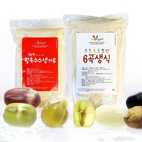 닥터비건 다이어트 6곡생식 세트 2kg 6곡 생식+황옥수수가루 / 다이어트간식 생식가루 식사대용 선식, 2개, 1kg