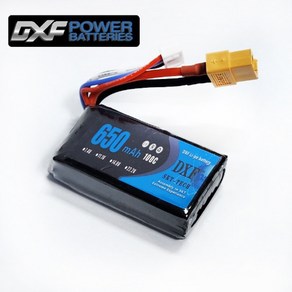 DXF 배터리 소프트 리튬 11.1v 650mah 100c(3S) (XT60), 1개