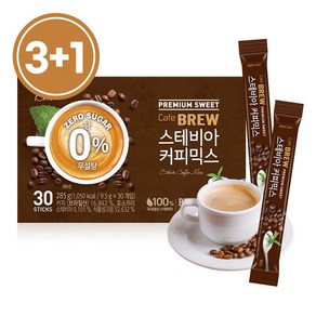 스테비아 커피믹스 당류0 무설탕 당뇨커피 30개입 3+1 총120개입, 285g, 4개