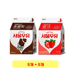 서울우유 초코우유 300ml + 서울우유 딸기우유 300ml