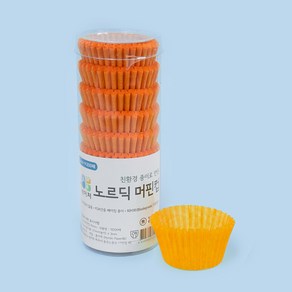 유산지 머핀컵 40mm 유산지컵 베이킹컵 머핀유산지, 주황, 600개