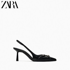 ZARA 자라 여성화 블랙 버클 스틸레토 힐 뮬러 3200310 800