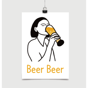 [포스터47] bee 비어 맥주 그림 호프집 인테리어포스터 개업식선물 대형그림
