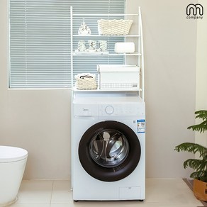 M컴퍼니 3단 세탁기 선반 드럼 통돌이 건조기 정리대 세탁실 정리 수납장 다용도 행거 랙 세제 용품 수납 받침대 철제 600 심플 화이트 [fhzpt6754-qptl694120-]