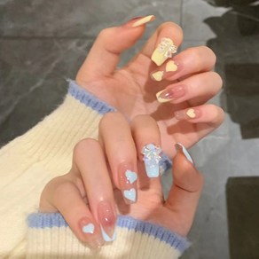 걸스코코 네일팁 파츠 셀프네일 붙이는 간편 인조손톱, 2개, NAIL-N396