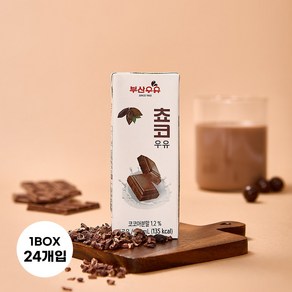 부산우유 멸균 초코우유, 24개, 190ml