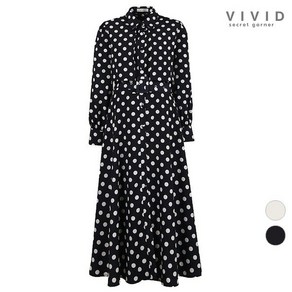 비비드시크릿가너 VIVID 여성 판쵸 도트무늬 벨티드 원피스_P335728939193075