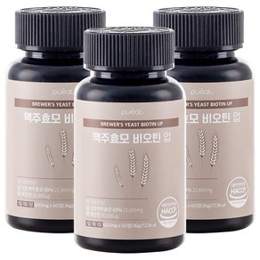 순수한건강 비오틴 정 맥주효모 고함량 21 600mg, 3개, 60정