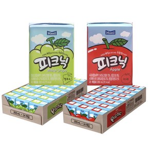 매일유업 피크닉 사과 200ml 24팩 + 피크닉 청포도 200ml 24팩, 48개