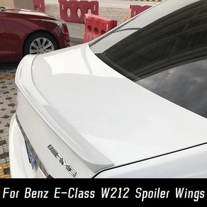 메르세데스 벤츠 E 클래스 W212 E180 E200 E260 E300 E320 세단용 블랙 카본 리어 트렁크 뚜껑 덕테일 립 스포일러 윙 부품 4 도어, 4)Unpainted, 4) Unpainted