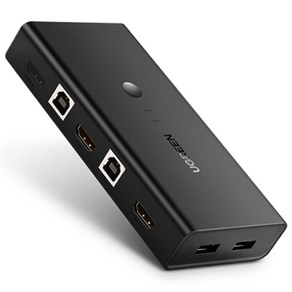 유그린 4K 60Hz HDMI USB KVM 스위치, CM200, 1개