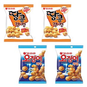 땅콩강정 80g 2팩 + 오징어 땅콩 98g 2팩