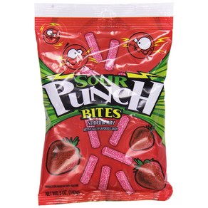 Sou Punch Bites Stikin' Stawbey 5 oz 사워 펀치 바이츠 스트라이킨 스트로베리 5온스, 1개, 141g