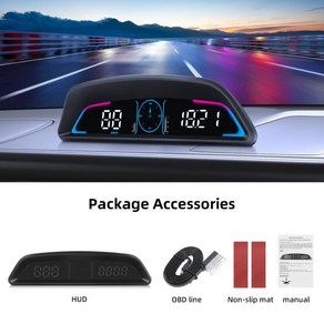 [누리공구]자동차 헤드업 디스플레이 B3/G3 Obd2 GPS HUD 스마트 RPM 디지털 속도계 수온 투영 전자 게이, 1개, 01 B3-OBD
