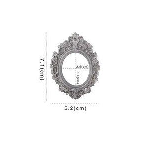 미니 클래식 거울 소품 소박한 홈 데코 레트로 빈티지 미니어처 정원 장식품 욕실 용품 집 벽, 1개, 스타일 6