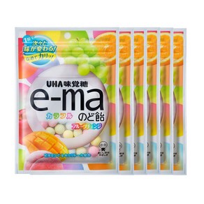 e-ma 봉지 여러가지맛 자일리톨 목캔디 50g x 6봉지, 6개