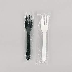 [박스] 일회용 개별포장 TY PP 포크 2색상, 검정, 2000개