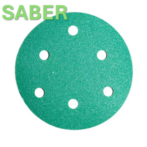 SABER 5인치(125mm) 6홀 지르코니아 필름 원형사포 (1BOX 100장)