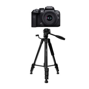 CANON EOS-R10 삼각대 3WAY 헤드 4단 호환 삼각대, (단일색상)블랙, 1개