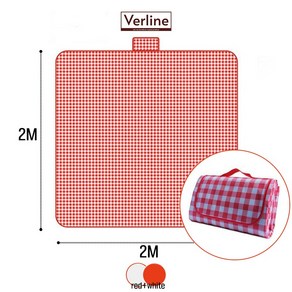 버라인 한강 캠핑 야외 접이식 대형 방수 돗자리 피크닉매트, 화이트+레드